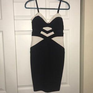 Black and white bodycon dress